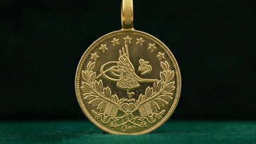 Resat Silber Münze vergoldet mit Anhänger